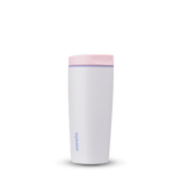SmoothSip Slider 20oz, white body with light pink slider button, lavender accent ring, and lilac purple Owala logo