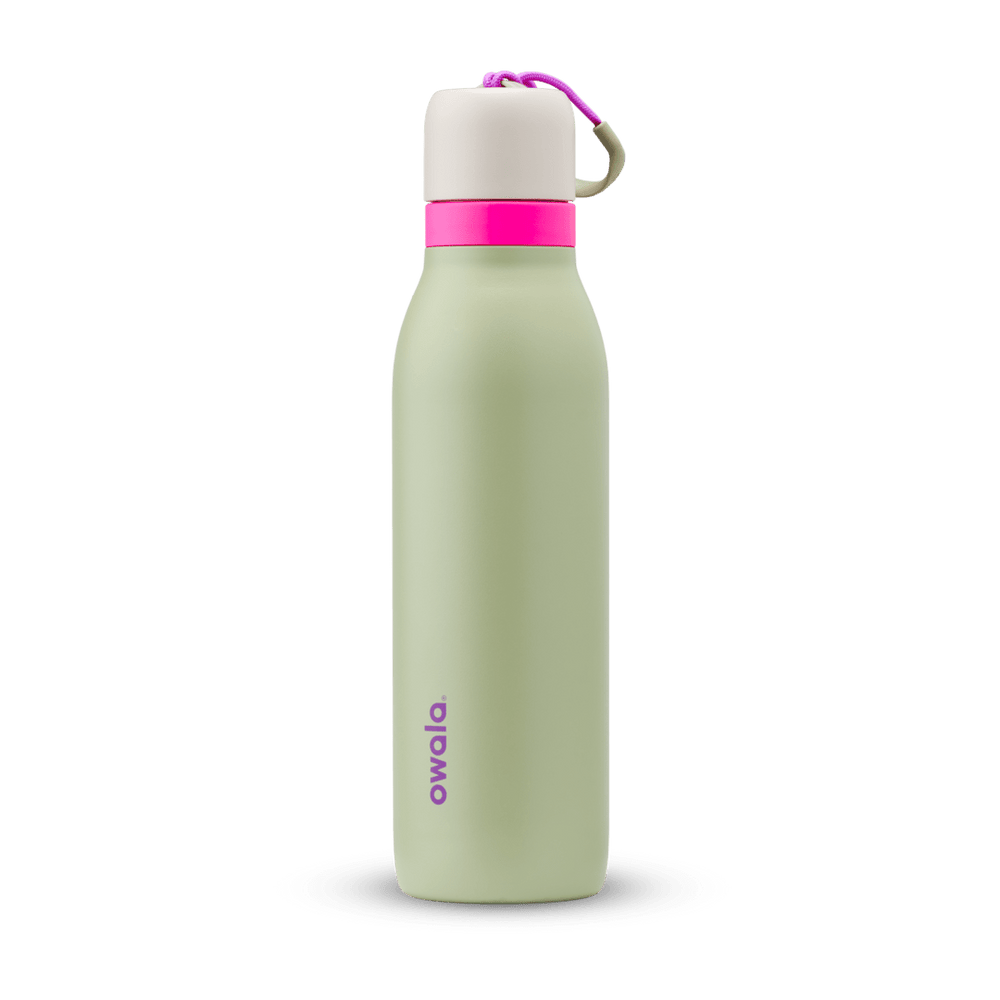 Owala green and pink 18oz FreeSip Twist stainless steel water bottle